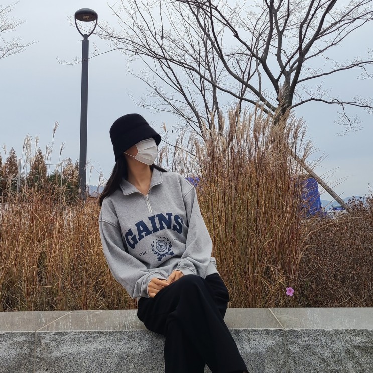 게인스보로 로럴골든하프집업 멜란지그레이