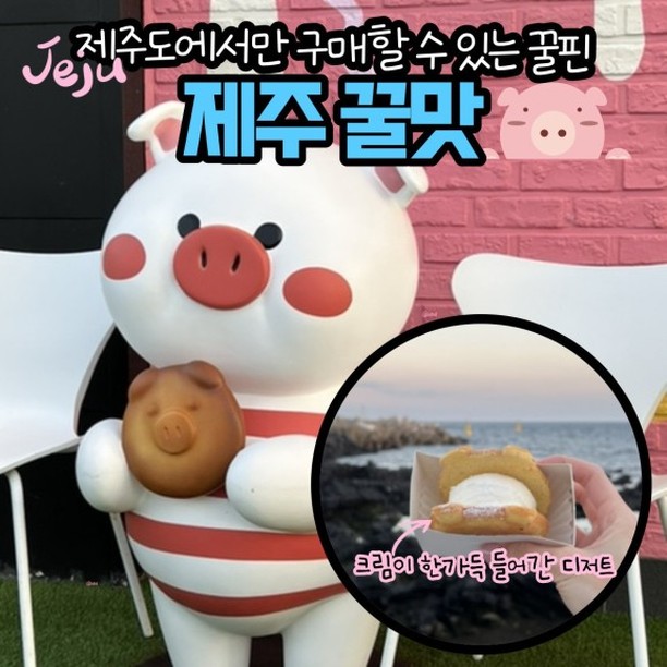 제주도에서만 구매할 수 있는 꿀핀
🐽 제주 꿀맛 🐽

귀여운 돼지 캐릭터가 시그니처인 이곳은
돼지모양의 빵에 크림이 가득 들어간 디저트를 판매하는 곳!

카스테라 같이 부드러운 빵에
달콤한 크림이 잔뜩 들어가서 
어른부터 아이까지 호불호 없을 디저트라 소개합니다😝

-

📌 제주 꿀맛
🏷 제주특별자치도 서귀포시 막숙포로 95 1층
💵 꿀핀 3,500원

#제주꿀맛 #꿀맛 #카페꿀맛 #제주도 #제주여행 #제주카페 #제주맛집