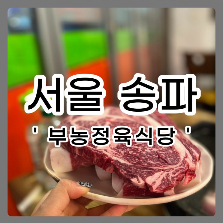 [서울 / 송파] 부농정육식당 🐮 삼전동 소고기집 (주차팁,가격,메뉴판,솔직후기)