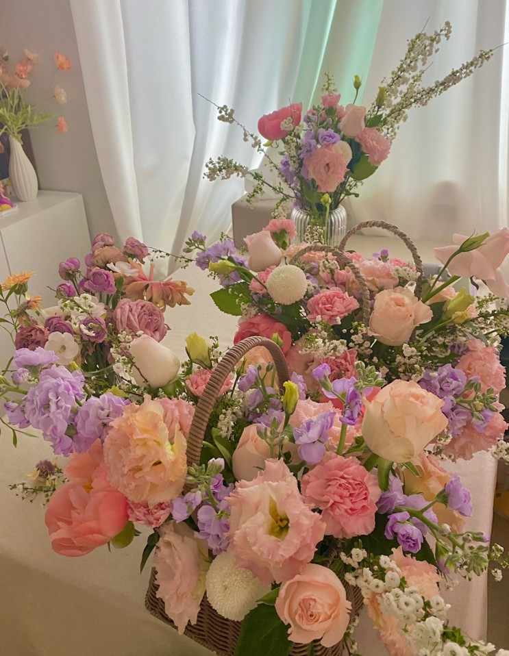 [후기/고속터미널 꽃시장🌷] 초보 꿀팁 ★화훼상가 방문 어버이날 꽃바구니 직접 만들기 /❤ 꽃가격 주차요금 영업시간 ❗