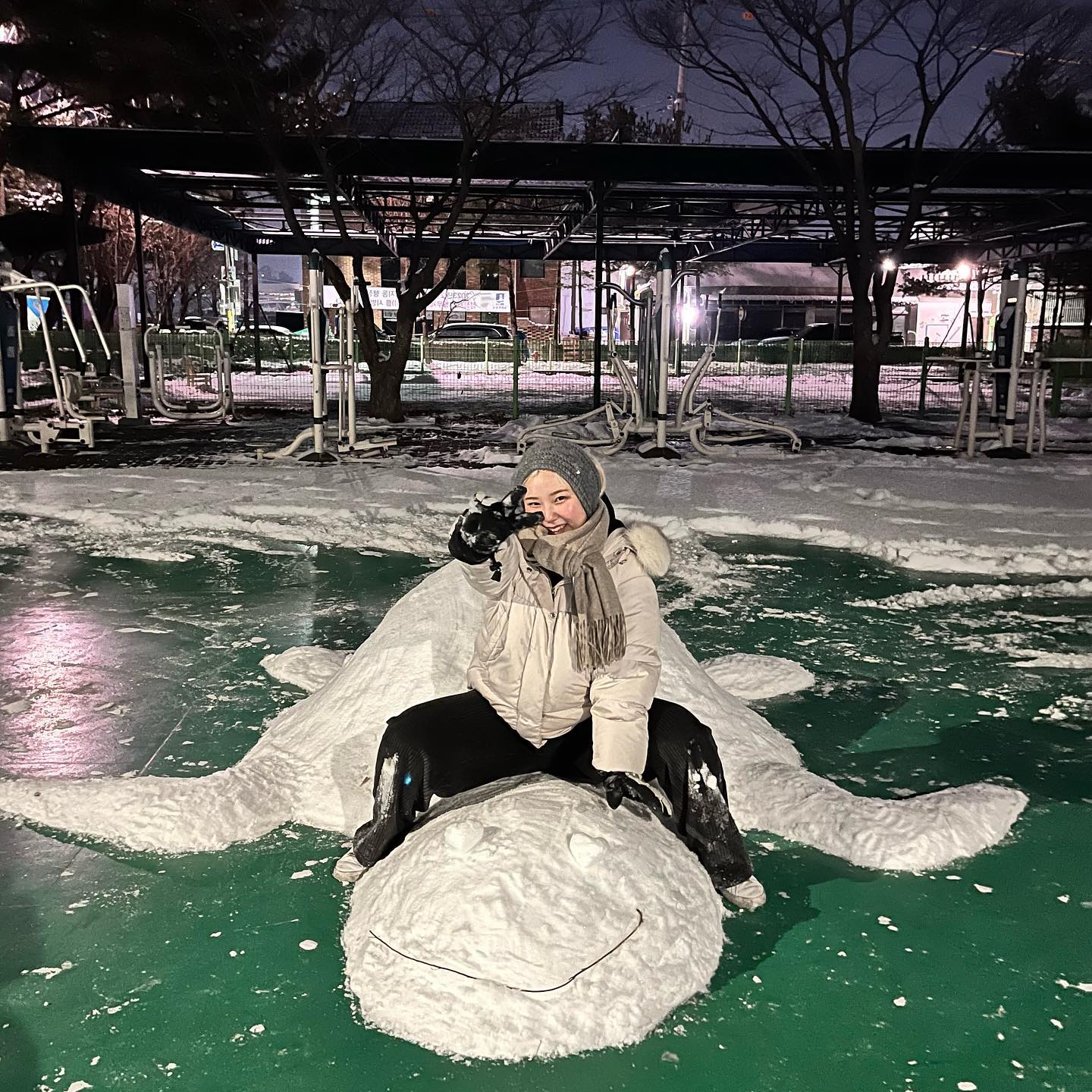 🐢눈거북🐢
두시간의 고생☃️
완전 큰데 안담긴다ㅠ 길이가 내 키만한데
⠀
뿌우듯!!!😊