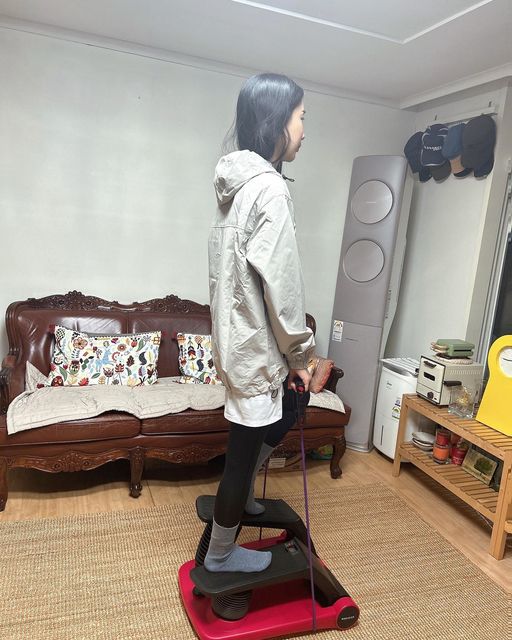Ro Hayo on Instagram: "#광고 이제는 집에서 간편하게 천국의 계단!! 계단 오르는 것과 같은 효과를 주는 유산소 운동 펌프맥스💪🏻 요즘 잦은 야식과 군것질로 눈바디가 예전같지않아 속상st…