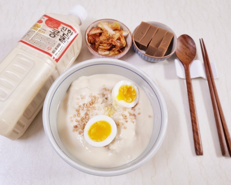 진한 콩국물 경상두부 초간단 콩국수 만들기