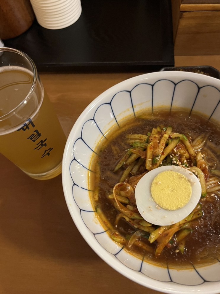대림 국수 연남점| 모둠 숯불꼬치, 물비빔면, 명란, 생대림밀맥주
