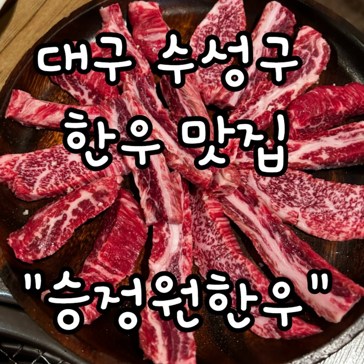 [대구 수성구 들안길] 수성못맛집 대구 한우 "승정원한우" (feat. 주차안내)