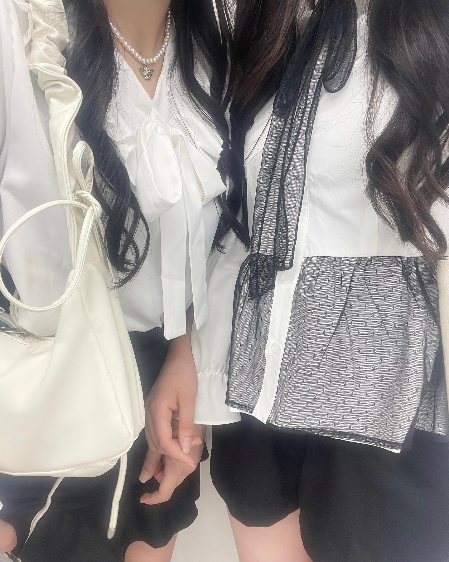 𝑤ℎ𝑖𝑡𝑒×𝑏𝑙𝑎𝑐𝑘でシミラールックだったよ♡