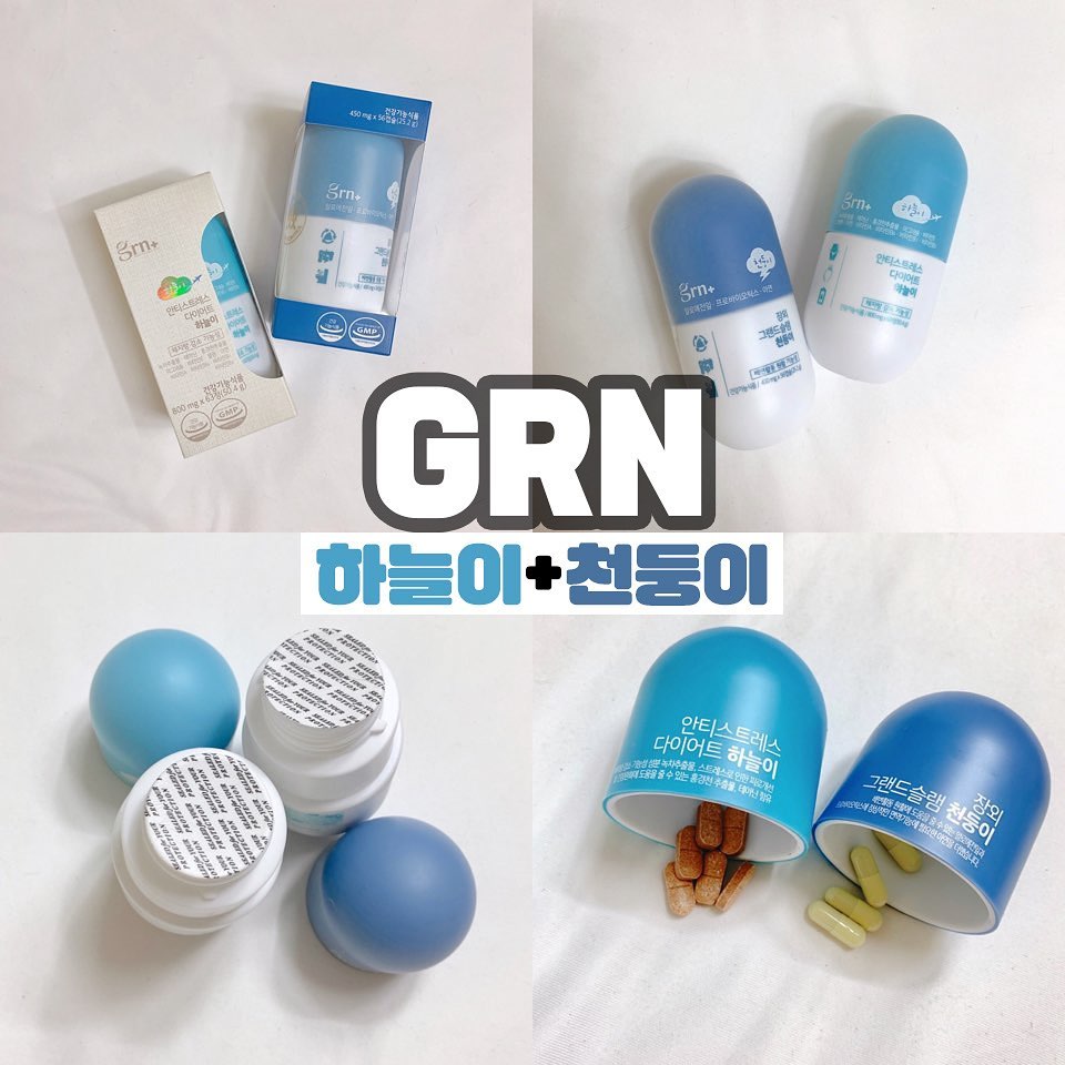 예니(26)👩🏻‍🦰로이(2)🐶 일상 on Instagram: “⠀ 스트레스로 인한 피로에 도움이 되는 홍경천 추출물과 체지방 감소에 도움을 주는 녹차카테킨이 포함되어있는 GRN 하늘이💙와 배변활동에 도움을 주는 GRN 천둥이🖤로 ⠀ 올 추석🍤 1kg도 안찌고 추석 지나왔어요 >.< ⠀ 왠만하면 다이어트보조제…”