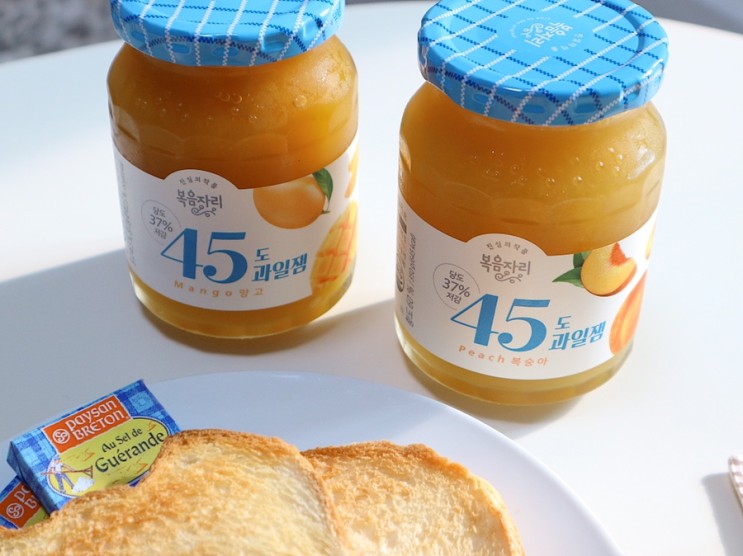 복음자리 45도과일잼 깔끔한 단맛의 복숭아잼 & 망고잼