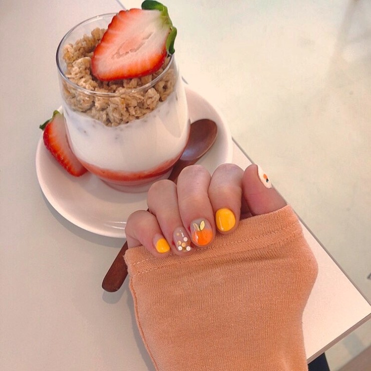 <문정동네일> 송파네일맛집 에스미인에서 상큼한오렌지네일하고 왔어요🧡🧡