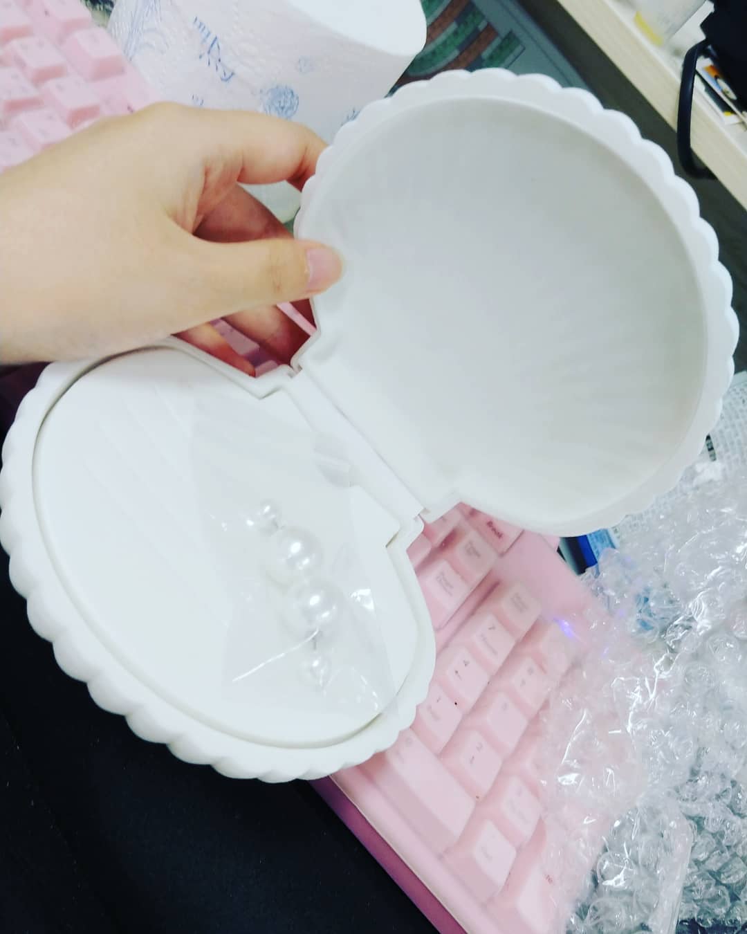#진무드#진주귀걸이#조개케이스#보석함#조개보석함#선물#친구야고마워