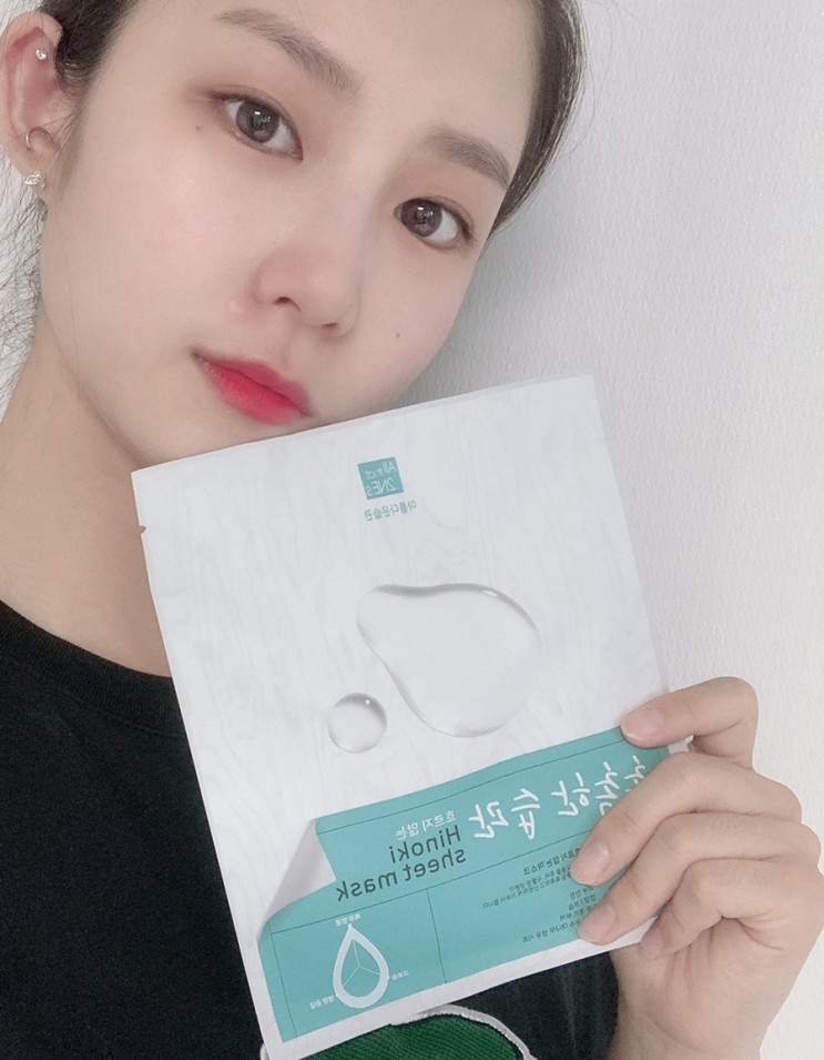 대나무섬유시트 마스크팩_올댓투애니즈 히노끼 마스크 (전후비교⭕️)