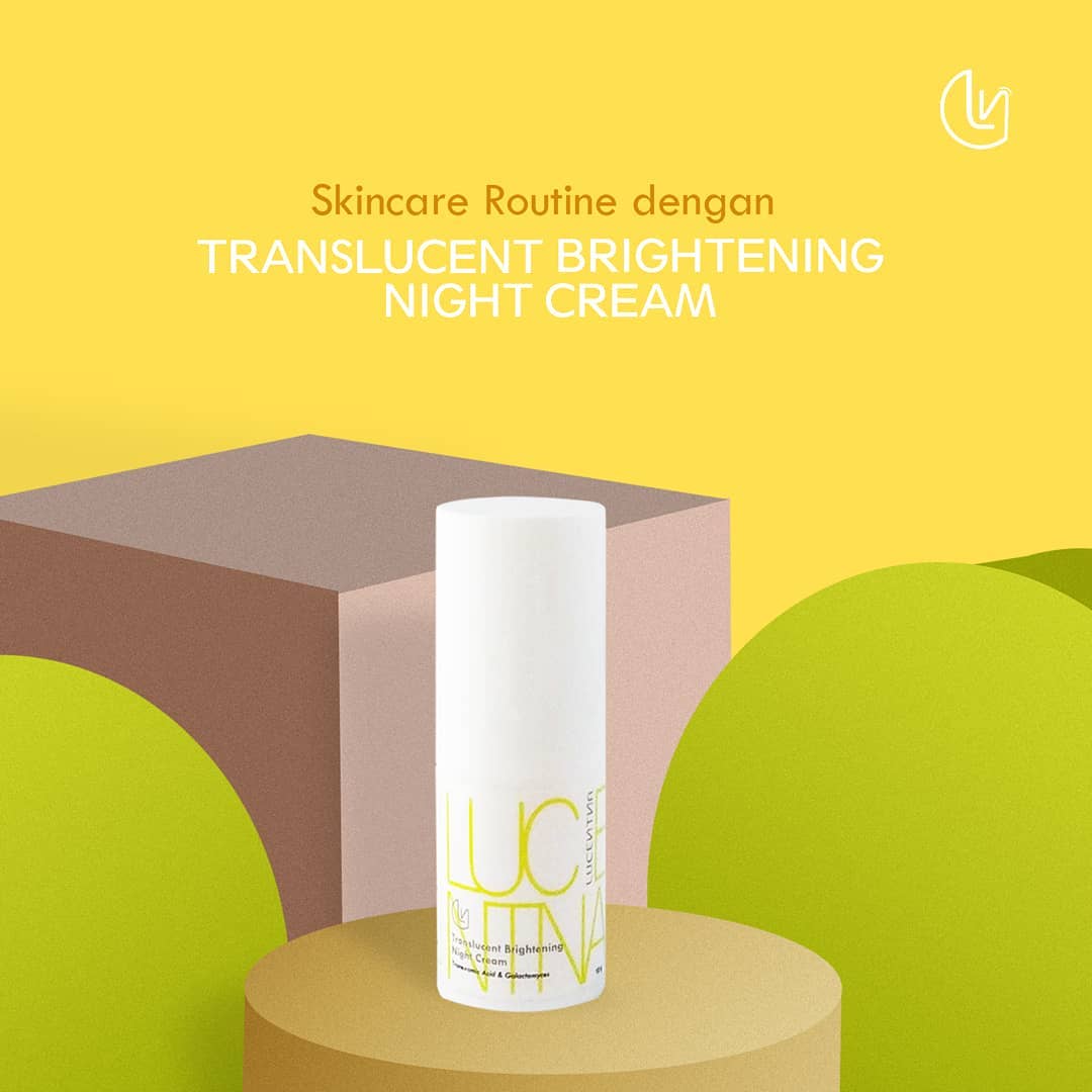 Relaksasi tidak perlu memakan banyak waktu dan uang. Anda bisa merelaksasikan diri dengan cara melakukan skincare routine ala salon kecantikan dirumah. 

Ada beberapa produk yang mungkin bisa menjadi favorit Anda, salah satunya adalah Translucent Brightening Night Cream. 

Sesuai namanya, produk ini berfungsi sebagai night cream dan bisa membantu Anda mencerahkan atau meratakan warna kulit. 

Kandungan Tranexamic Acid didalamnya mampu menyamarkan Melasma atau tanda flek hitam. 

Penggunaan rutin produk ini mampu mengubah tekstur kulit menjadi lebih halus dan glowing. 

Tertarik untuk mulai menggunakannya? Chat kami melalui 081284529127 untuk info lebih lanjut. 

#lucentna #skincare #skincareset #serum #micellar #moisturizer #daycream #nightcream #skincareroutine #skincareindonesia #skincarebpom #tranexamicacid #flekhitam #kulitglowing #wajahglowing #kulitcerah #melasma