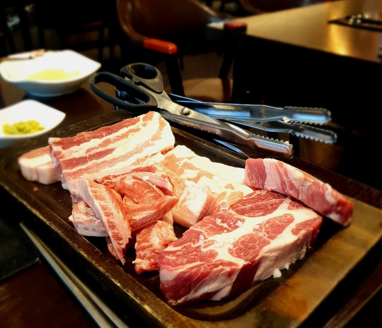 원주 혁신도시 맛집 삼백식당 이베리코 흑돼지 삼겹살과 목살 feat. 회식장소 강추