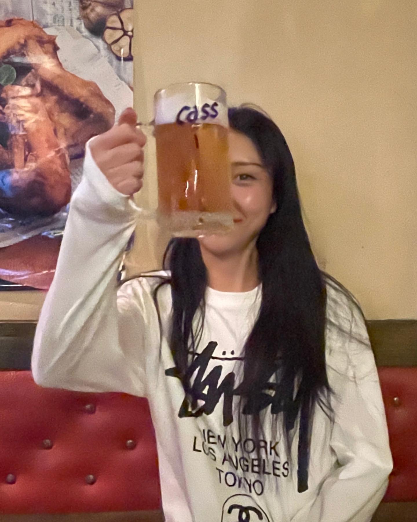 슬리퍼에 동네 호프집
