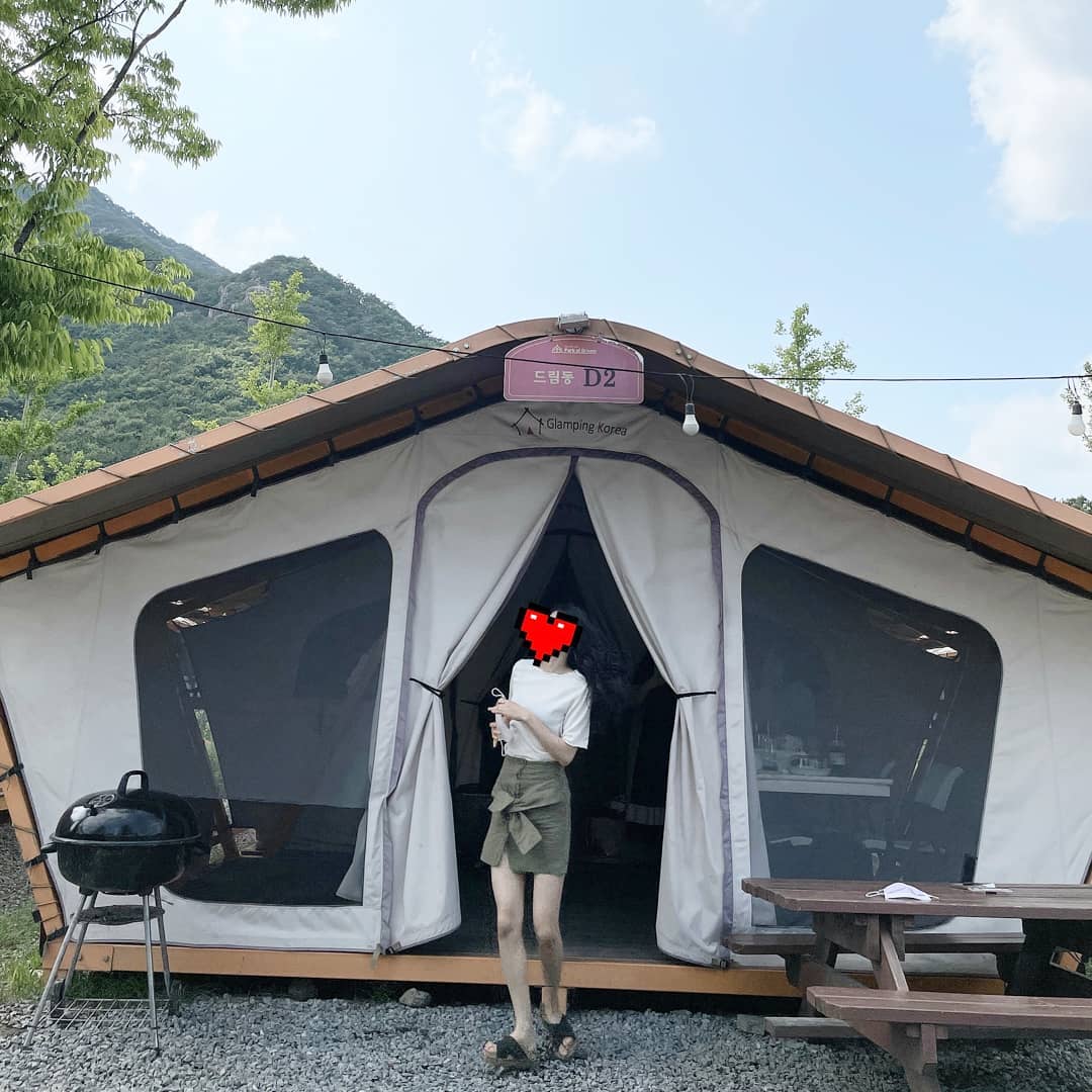 ❤먹린이❤ on Instagram: “공주 파크오브드림 글램핑⛺ #글램핑 - 150,000원(1인추가 1만씩) 저번주에 글램핑 다녀왔어요! 비가 오기로 했는데 다행이도 오전에만 비가오다가 쨍쨍해져서 많이