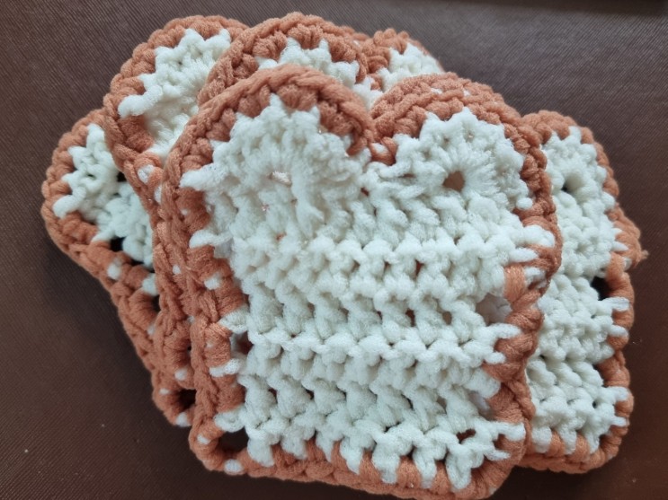 [코바늘] 허니멜로공방 DIY 세트로 식빵 스펀지 수세미 만들기