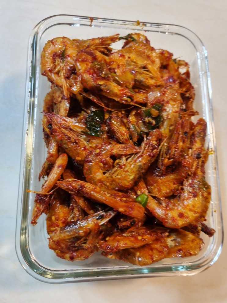 바다소리 쫄깃한 건중하새우 500g 2박스 가성비 좋고 정말 맛있네요. (건새우볶음 했습니다)