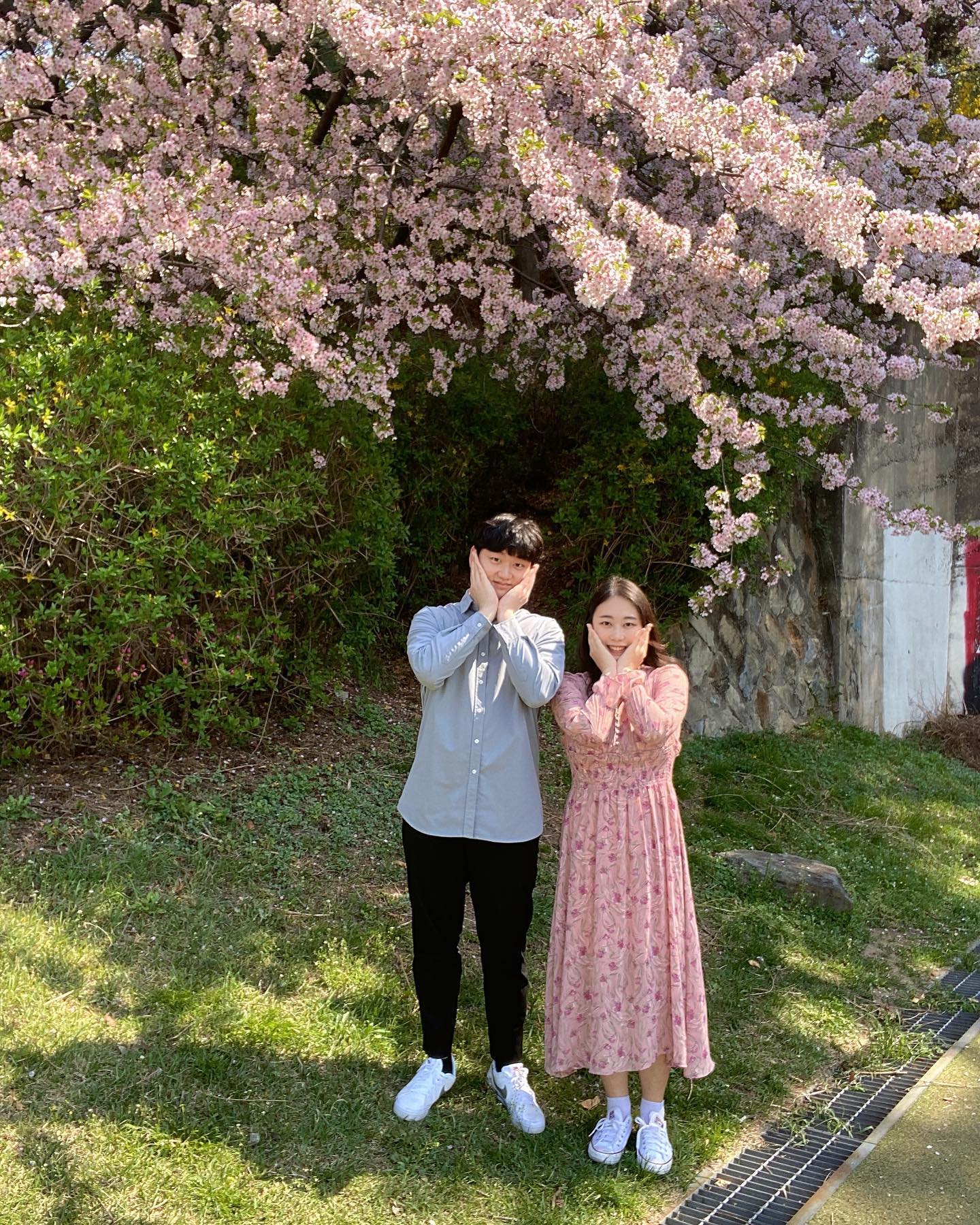 🌸벚꽃 막차탑승완료🌸
우리밖에 없어서 완전 씐남٩( ᐛ )و 
내년에도 같이 벚꽃보러 가쟈