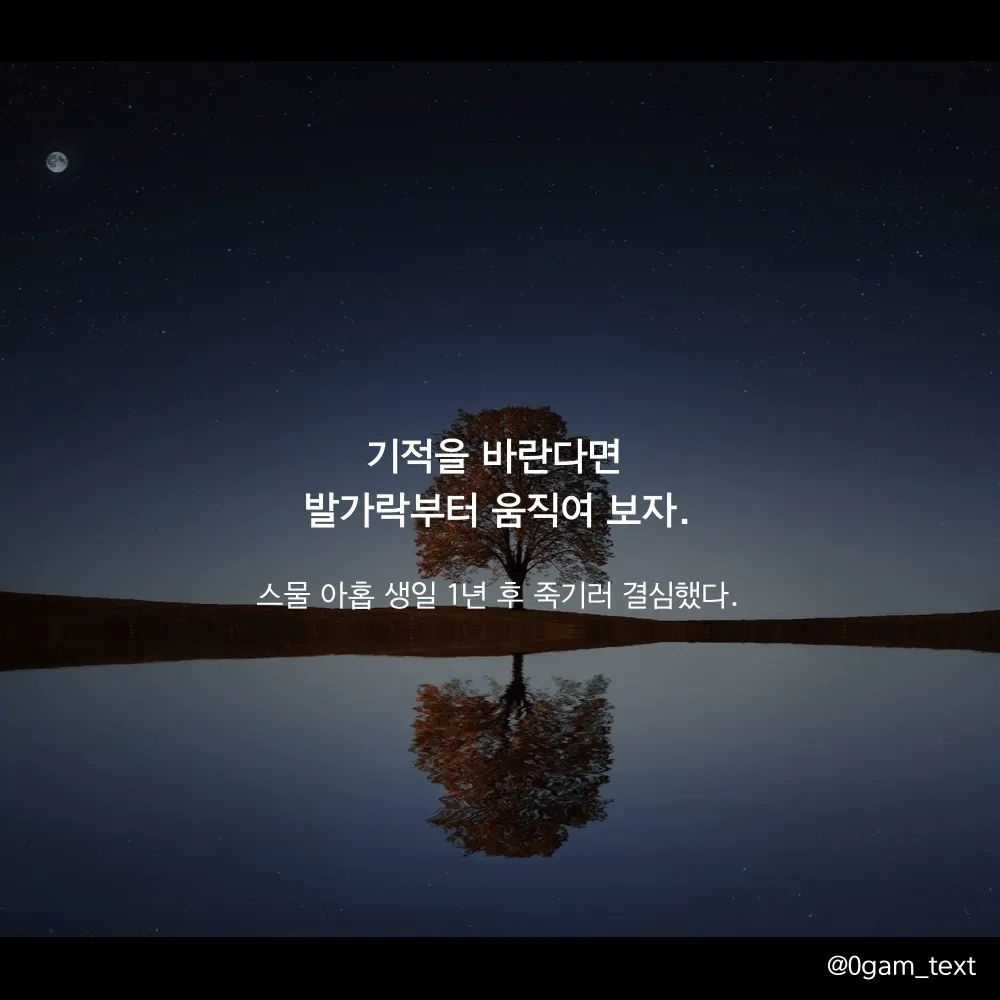 📚 스물 아홉 생일 1년 후 죽기러 결심했다. -하야마 아마리

😊 기적을 바란다면 발가락부터 움직여 보자.

😊 가진게 없다고 할 수 있는 것까지 없는 건 아니지

오랜만에 게시물을 올리네요. 오늘 적어본 책은 유튜브에서 추천받은 책입니다. 책 내용도 쉽고 빠르게 읽히면서 감동과 재미, 교훈이 있는 책이라서 아직 읽지 못해보신 분들은 읽어보시면 좋을거 같아요~ 추천합니다👍🏻❤ 저는 참고로 ebook으로 봤어요 ㅎㅎ

#월요일 #글귀스타그램 #글귀사진 #글귀 #명언스타그램 #명언 #스물아홉 #책추천 #책스타그램 #책명언 #감동글귀 #동기부여 #자기개발 #자존감글귀 #자존감 #독서스타그램 #독서 #책스타그램 #캘리그라피 #책추천 #공감 #공감글귀 #0gam_text #책소개 #책소개그램