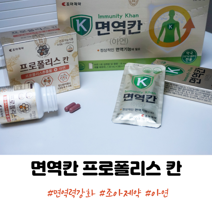 면역이 필요할 때 조아제약 면역칸 프로폴리스 칸으로 면역기능강화!!