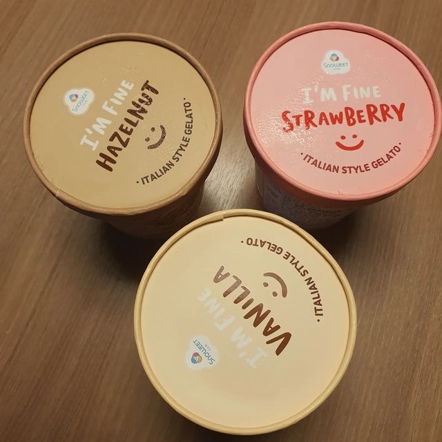 한다빈 on Instagram: "#제품제공 @11street.official 에서 보내주신 아임파인 젤라또 소르베 파인트 아이스크림입니다‼️💙 종류 : 유자, 헤이즐넛, 바닐라, 딸기 제공받은 제품은 헤이즐넛, 바닐
