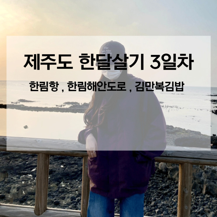제주도 한달살기 3일차 (한림해안도로,한림항,김만복김밥)