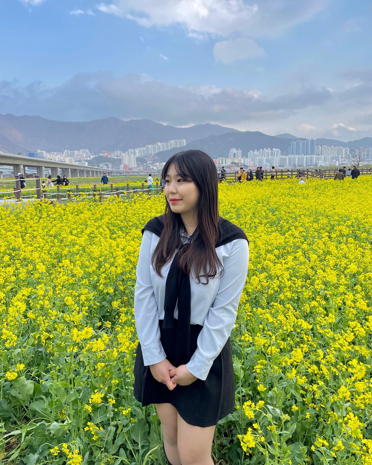 짧은 꽃구경 끄읏,,🥲💛 이거 찍구 빗방울 떨어짐💦
