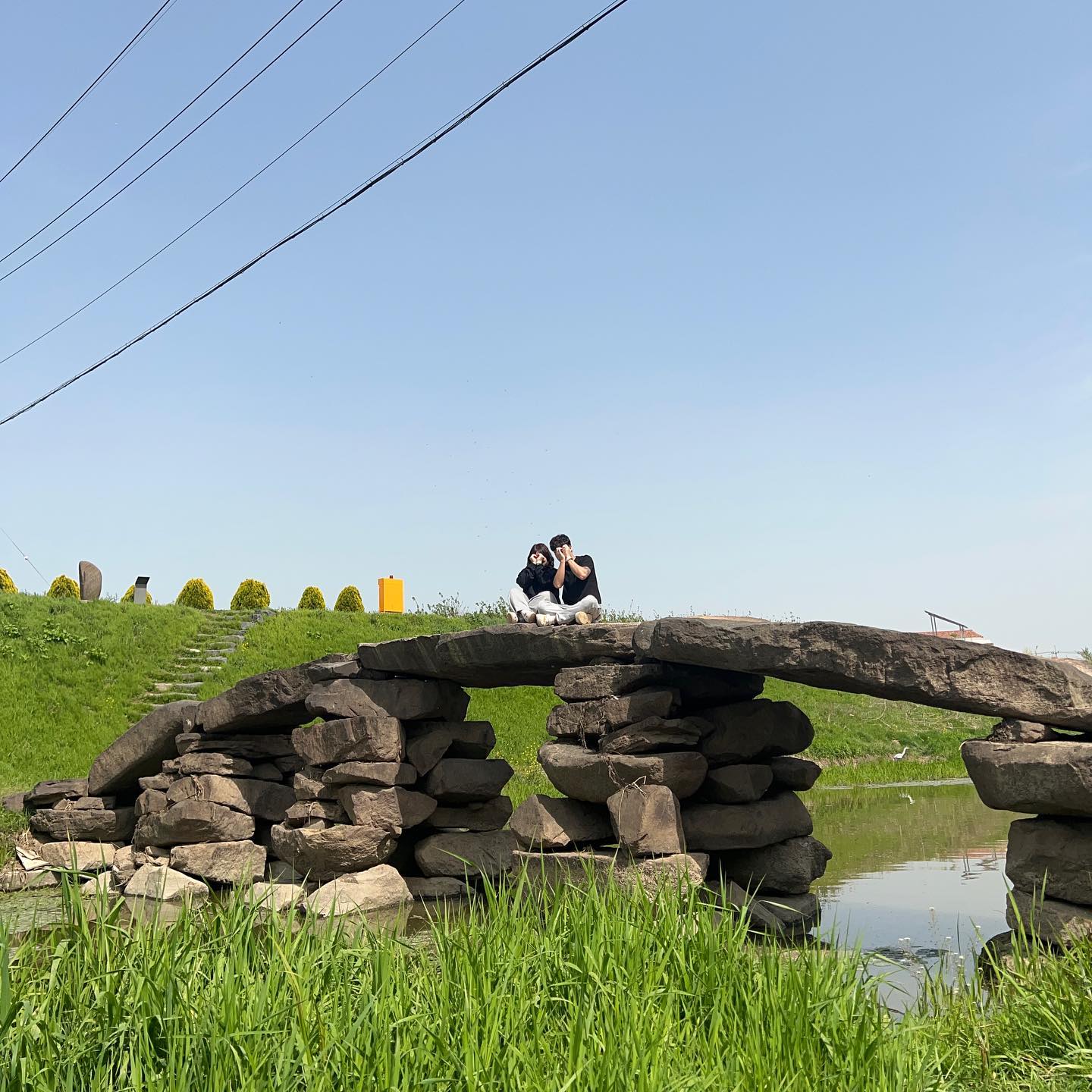 #주남저수지 #돌다리
전깃줄 없애버리고싶다,,,부들부들