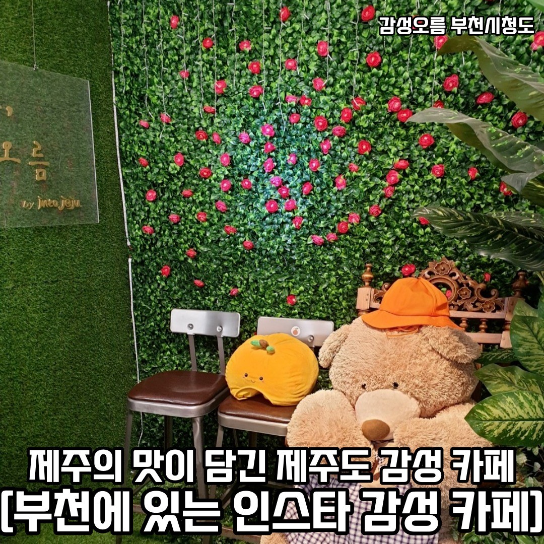 부천에서 제주의 한라봉 , 천혜향 등 다양한 맛을 느끼러 인스타 감성 카페로 떠나보자 𖤐ˊ˗
𖥸──-ˋˏ 감성오름 부천시청도 ˎˊ-──𖥸

𖤥 경기 부천시 석천로178번길 23 3층
- gamsung.oreum
- 월,화 [ 21:00 - 02:00 ] / 수,목,금,토 [ 11:30 - 02:00 ] / 일 [ 14:00 - 24:00 ]

━━━━⊱⋆⊰━━━━

#감성오름 #감성오름부천시청도 #부천시청역 #부천시청역맛집 #부천시청역카페 #부천시청역핫플 #부천시청역데이트 #중동 #중동맛집 #중동카페 #중동카페추천 #중동핫플 #중동데이트 #중동데이트맛집 #부천 #부천맛집 #부천카페 #부천카페추천 #부천데이트 #부천데이트코스 #부천데이트장소 #부천핫플 #부천핫플레이스 #부천핫플추천