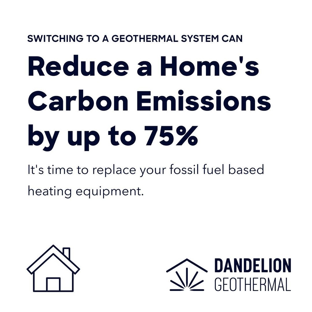 Most homes in the United States still use fossil fuel-based heating equipment like furnaces or boilers, traditional air conditioners, and fossil fuel-based water heaters.

Replacing this dated equipment with a much more efficient geothermal heating and cooling system can reduce a home’s CO2 emissions by up to 75%.

For the planet's future, it's time to make the switch. Click the link in our bio to see if your home qualifies for Geothermal.
