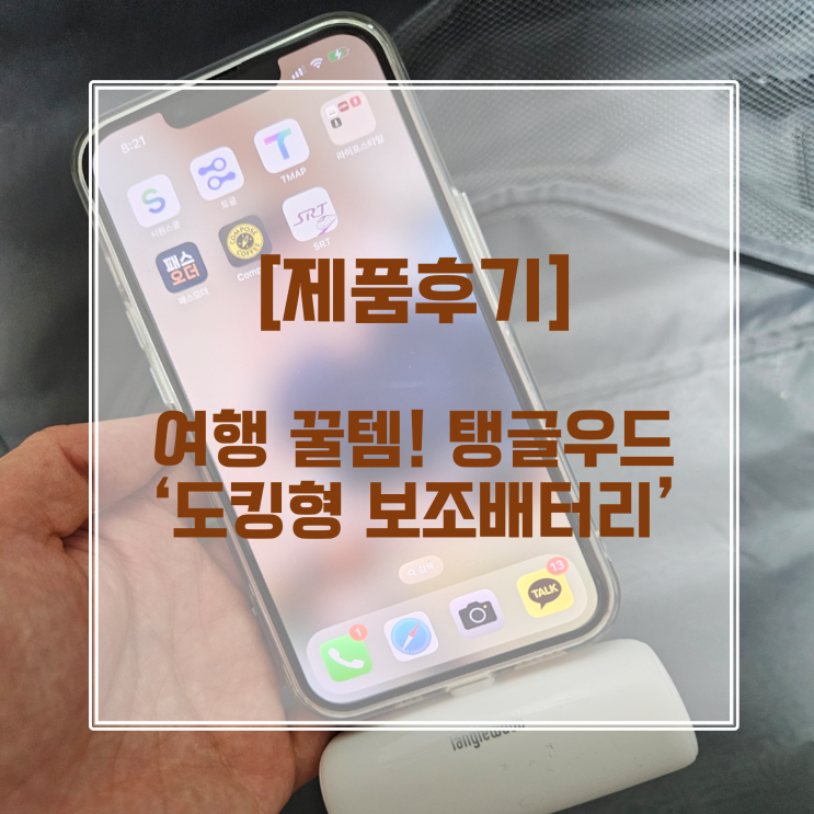 [제품후기] 여행꿀템 완전 강추! 탱글우드 도킹형 보조배터리