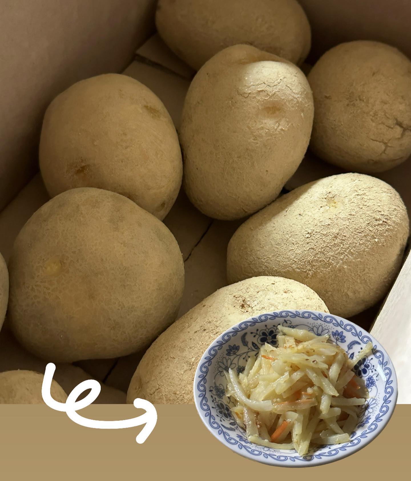 내가 직접 키운 감자로 감자볶음 만들기 🥔

준비물 
감자, 당근, 양파, 소금, 후추, 깨 +(베이컨, 햄 등)

1. 배송 온 감자를 채칼로 썰어준다
2. 감자 2개 기준으로 양파는 1/4개, 당근은 1/2개 정도 얇게 썰어준다
3. 물에 소금 세 꼬집 정도 넣고, 감자를 데친다
4. 양파를 먼저 볶은 후, 당근과 감자를 함께 볶는다
5. 소금과 후추로 간을 한다
6. 이후 기호에 맞게 깨와 베이컨 등을 추가하면 더 맛있는 감자볶음이 ! 🤭

공팜 서포터즈로 활동하면서, 직접 키운 감자로 감자볶음을 만들어 보았는데요 !
항상 먹는 감자볶음이지만 직접 수확한 거라 더 맛있는 느낌 🤔

감자 수확 후, 이번에는 쌀 도전 !! 🌾
함께 공구마켓 공팜으로 농작물 키우고, 휴가 지원금까지 받아보실 분이 있다면 DM 부탁드려요 :) 

#공구마켓 #공팜 #공팜서포터즈 #감자수확 #쌀도전