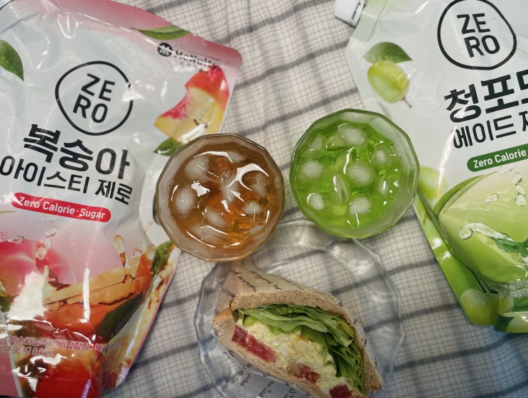 대용량 음료, 맥널티 대용량 제로 칼로리 음료 1리터 (복숭아 아이스티 제로 & 청포도 에이드 제로)