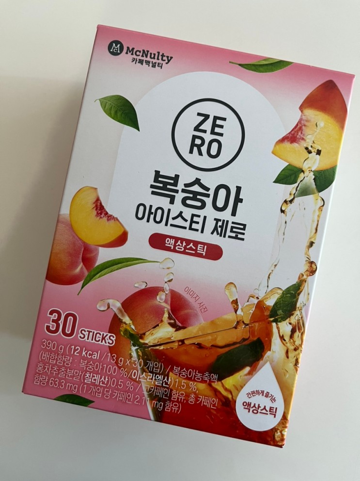 [맥널티] 간편하게 액상스틱으로 즐기는 <복숭아 아이스티 제로>