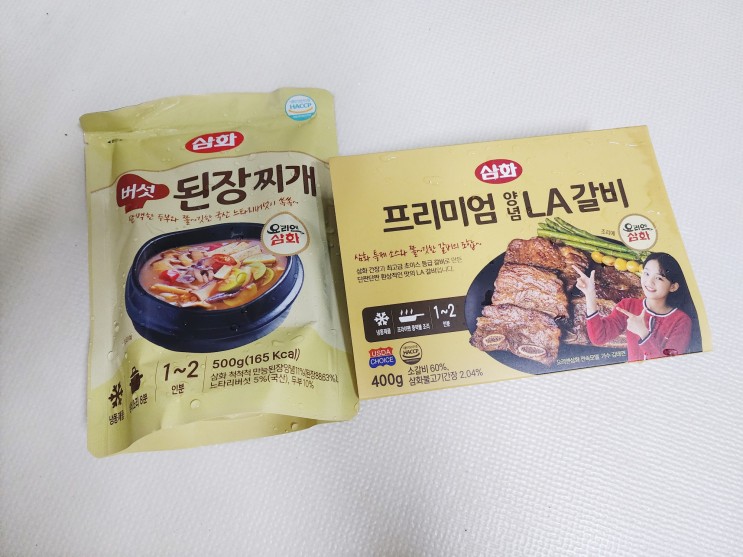 삼화식품 요리엔삼화 버섯된장찌개&LA갈비 간편식 추천