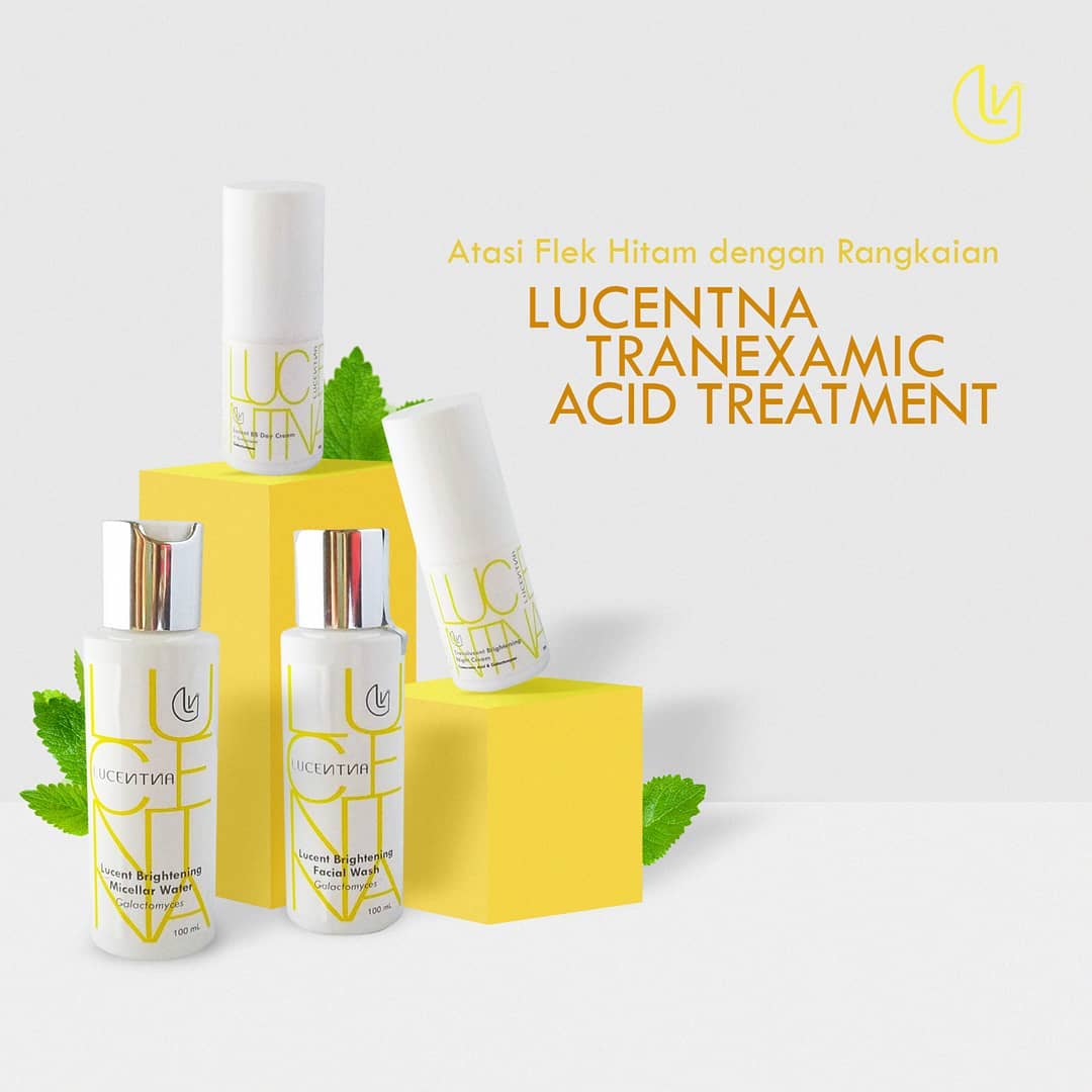 Mengalami problem berupa flek hitam dan belum menemukan skincare yang pas untuk mengatasinya? Jangan panik karena Anda bisa mencoba Lucentna Tranexamic Acid Treatment.

Paket skincare ini berisi 4 produk utama yang dikonsentrasikan untuk mengatasi masalah flek hitam tanda penuaan. Anda bisa menggunakan skincare ini bersamaan dengan sunscreen untuk double protection. Efek antiplasmin yang terdapat pada Tranexamic Acid akan membuat kulit Anda menjadi lebih halus dan terhindar dari iritasi.

Tertarik untuk mencoba? Silahkan hubungi linimasa kami untuk info dan pemesanan lebih lanjut.

#lucentna #skincare #skincareset #serum #micellar #moisturizer #daycream #nightcream #skincareroutine #skincareindonesia