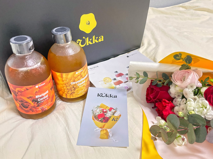 부모님을 위한 설날 꽃차 선물 세트 리뷰 💐☕️ ㅣ 꾸까 설 덕담 세트 ㅣ 꽃 코디얼 세트
