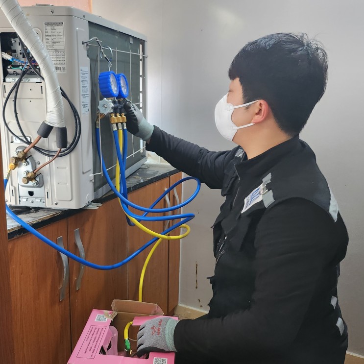 영도구(영도) 에어컨 안시원함, 누설 확인 후 배관 수리 및 가스충전 받았어요!
