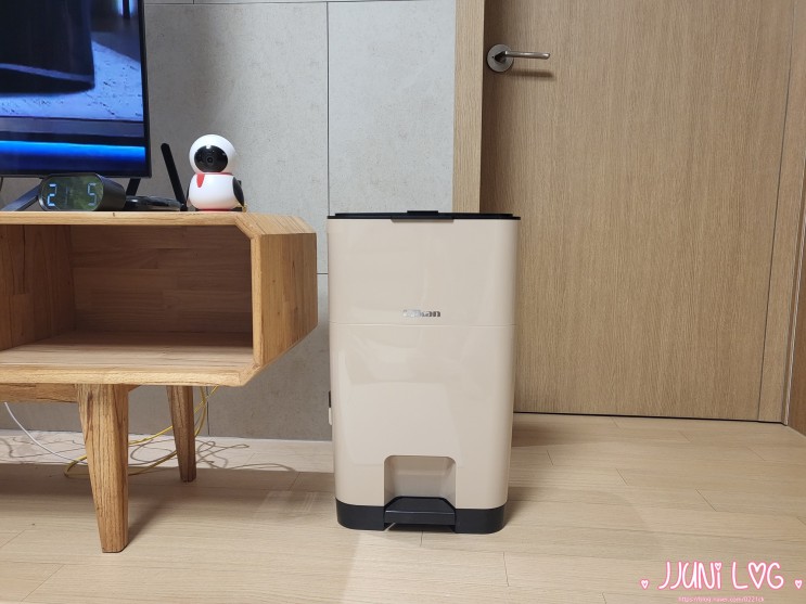 4중냄새 차단 밀폐쓰레기통 이지캔 투톤칼라 고양이집사 필수템