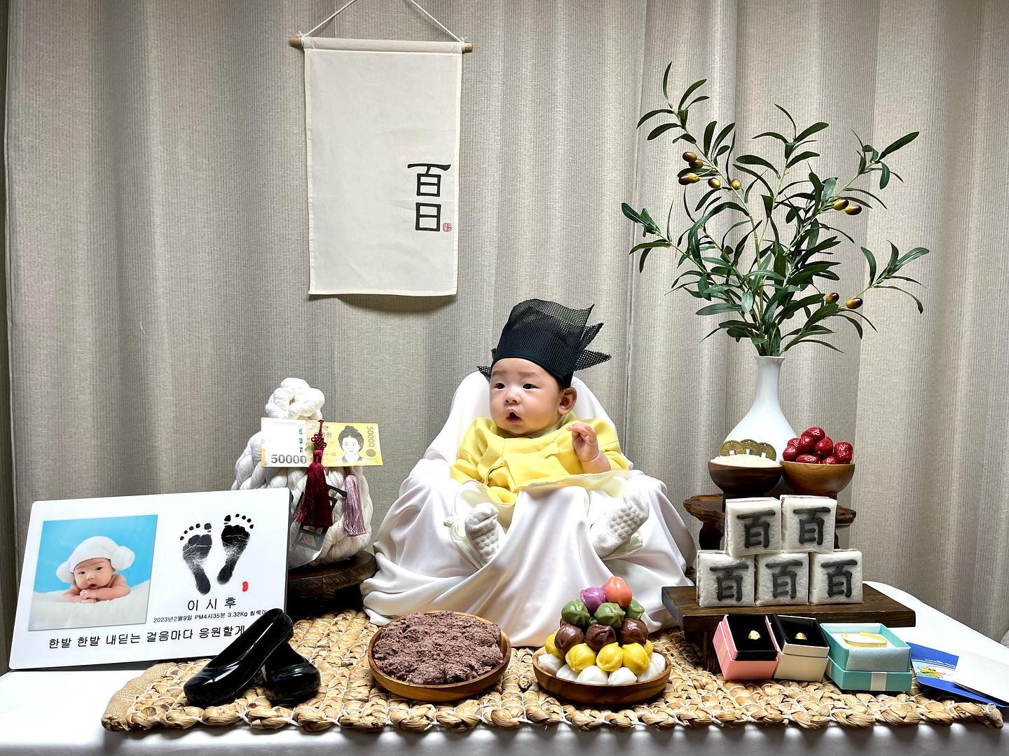 시후 백일 많이 축하해ᰔᩚ