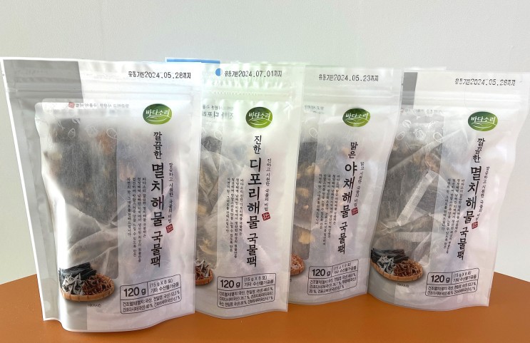 바다소리 천연재료 해물 국물팩으로 만능 육수 만들기 디포리, 멸치, 야채