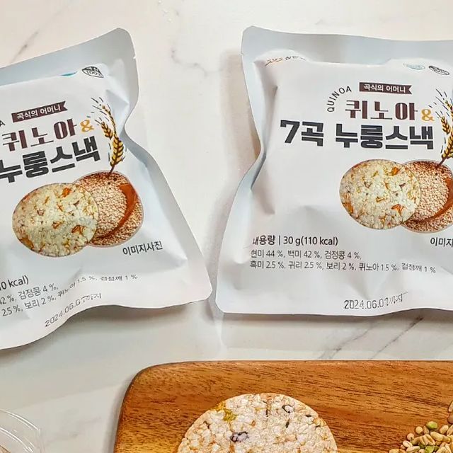 여수 집밥 먹쑤니 on Instagram: "#제품제공 101미식단 퀴노아곡물과자💛 소개해드릴게요! 유기농퀴노아와 곡물로 만들어졌고 무설탕이예요 건강한 저당간식 당뇨관리를 하고 있는 가족이 맘