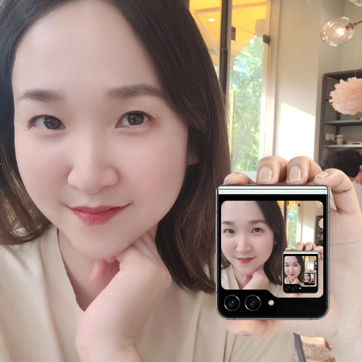 간만에 생존보고♡ 
스노우로 찍는 ZFlip5 
#Flex거울셀피챌린지 
⠀⠀⠀⠀⠀⠀⠀⠀⠀⠀⠀⠀⠀⠀⠀⠀⠀
갖고 싶다 Z플립5♡ 
내꺼 할래?
⠀⠀⠀⠀⠀⠀⠀⠀⠀⠀⠀⠀⠀⠀⠀⠀⠀
⠀⠀⠀⠀⠀⠀⠀⠀⠀⠀⠀⠀⠀⠀⠀⠀⠀
#GalaxyZFlip5 #스노우 #삼성전자이벤트