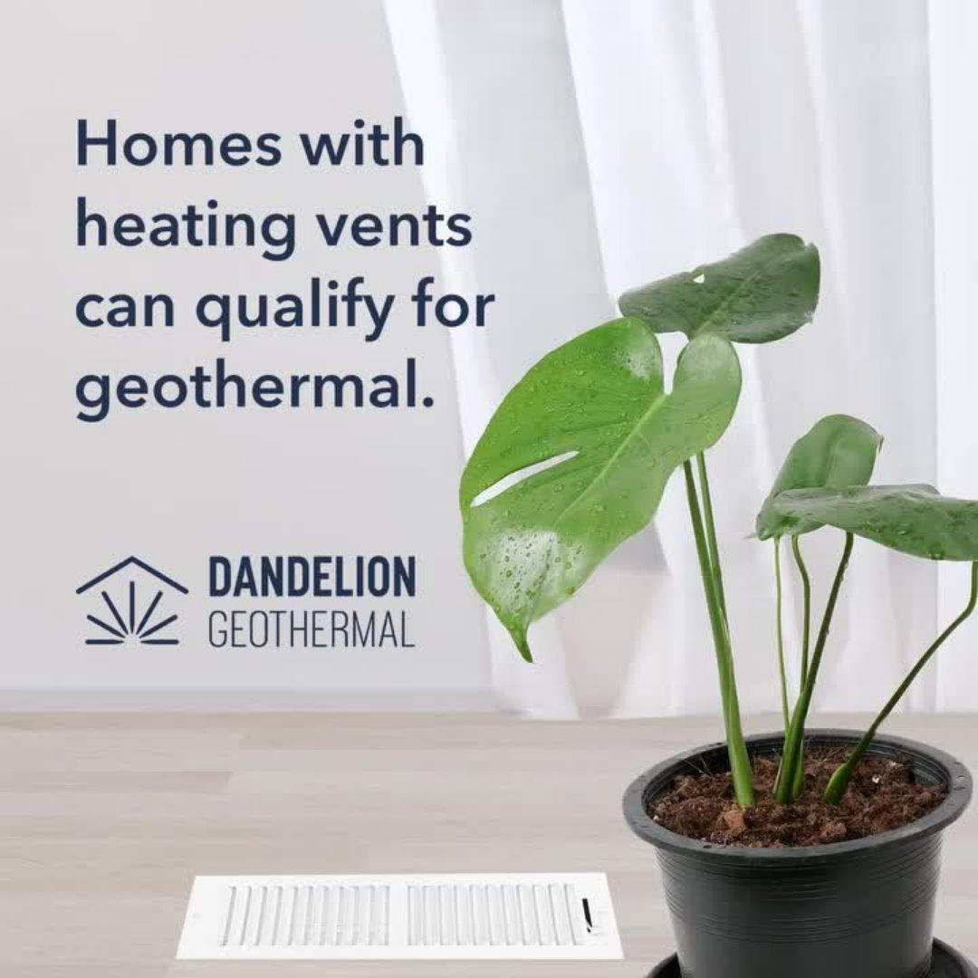 Did you know❓

If your home has heating vents, then you might be eligible for Dandelion Geothermal! Our systems use your existing ductwork to heat and cool your home, making the transition to geothermal easier than ever.

Don't currently have vents in your home? We are now offering vent installation! Click the link in our bio to learn more about this new service and see if your home qualifies for geothermal.

#geothermal #geothermalenergy #geothermalheating #geothermalpower #heating #heatingandcooling #heatingandairconditioning #airconditioning #summerheat #climatechange #climateaction #climatecrisis #vent #vents #duct #ductwork