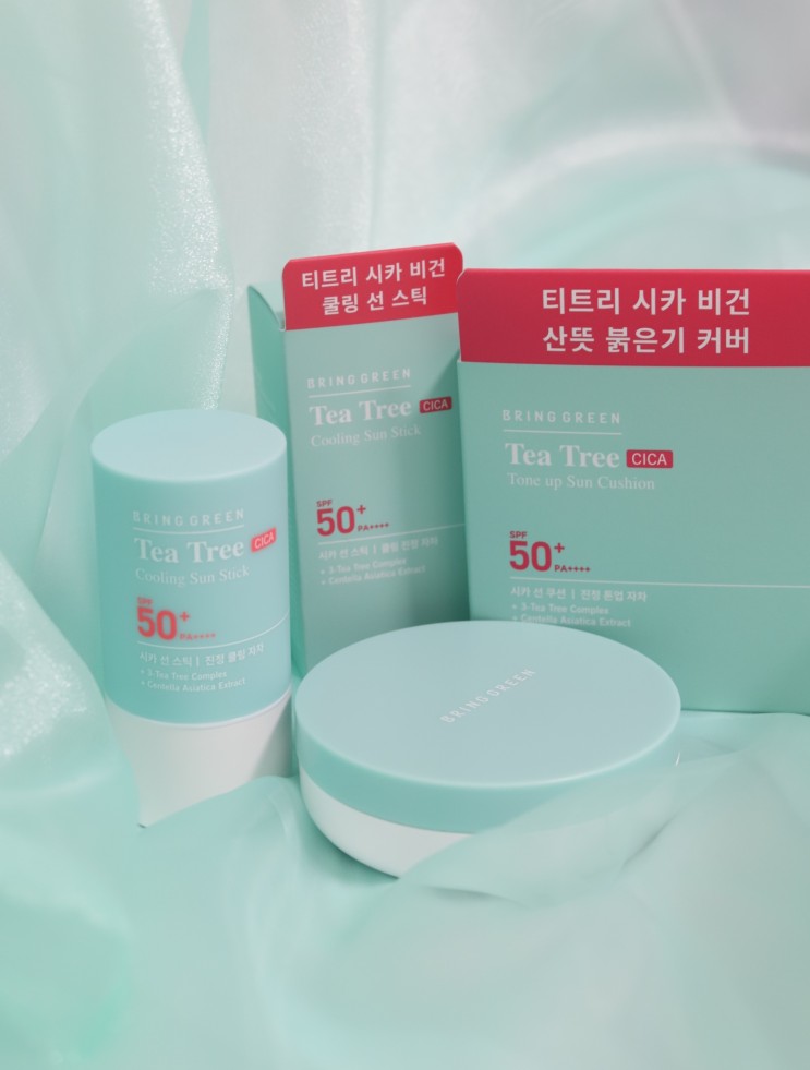 간편하게 사용 가능한 썬크림 브링그린 티트리 시카 쿨링 선스틱, 선쿠션