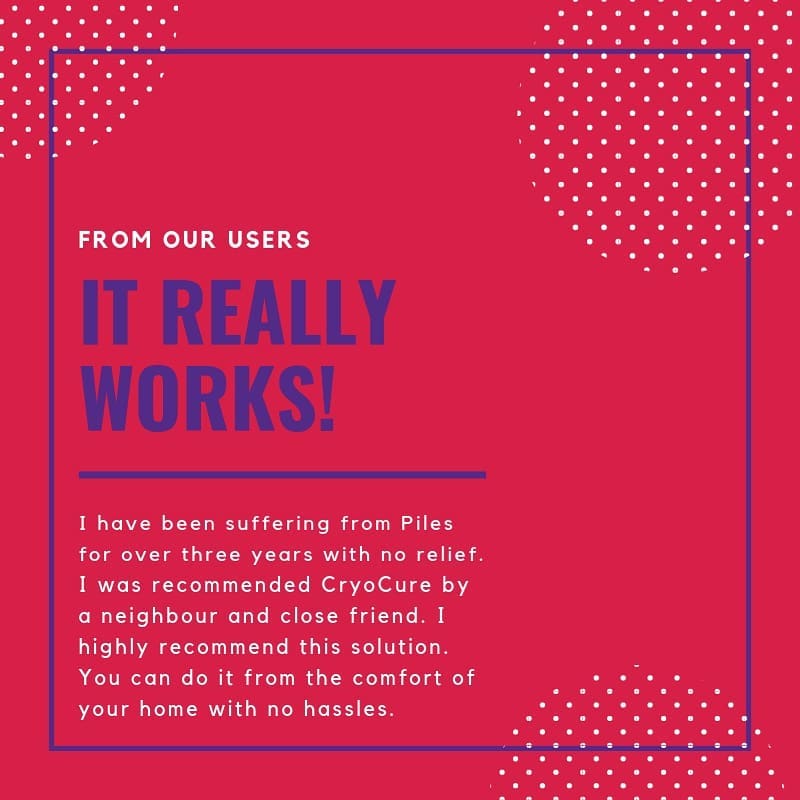 Thank you James (name changed) for your kind words. CryoCure has helped hundreds in treating piles from the comfort of your home. 
Let's put an end to the suffering.
Visit www.cryocure.shop

#pilessurgery #pilesmedicine #piles #pilestreatment #pilescure #hemorrhoidectomy #hemorrhoids #hemorrhoidsurgery #hemorrhoidtreatment #haemorrhoids #fissures #health #wellbeing