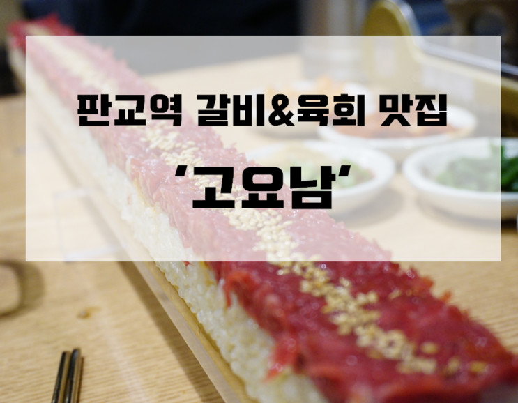 [판교역] 육회초밥과 고인돌갈비를 맛있게 먹고온 판교테크노밸리맛집 '고요남판교점'