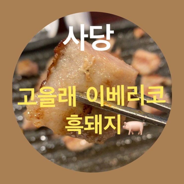 사당동에서 고을래 이베리코흑돼지 에서고기맛에 취했어요🥩