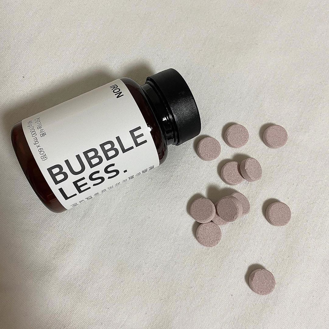 나는 지현🎗 on Instagram: “옴뇸뇸 버블레스 아이언(철분+엽산) 🍇 철분 특유의 비린맛을