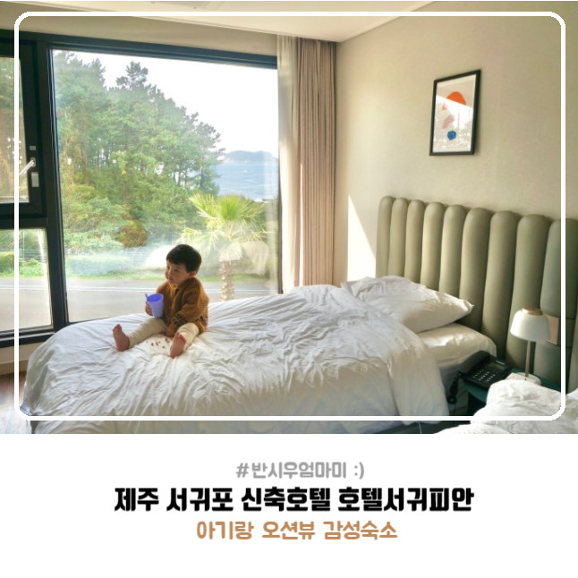 아기랑제주 오션뷰 서귀포감성숙소 서귀포숙소 " 호텔서귀피안 " 신축/ 조식/ 주차/ 스탠다드트윈